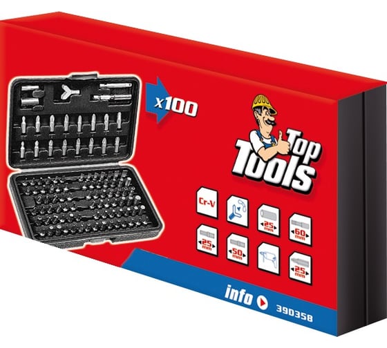 Набор насадок с держателем Top Tools 100шт. 39D358
