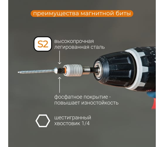 Биты магнитные PH2, 25 мм, 10 шт, S2 rage by VIRA 554153