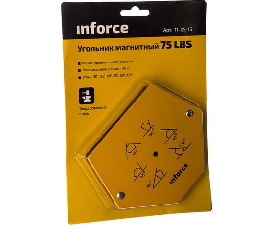 Угольник магнитный шестиугольник 75LBS Inforce 11-05-15