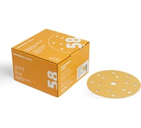 Диск шлифовальный на бумажной основе 58 GOLD ALO 15 отверстий, 150 мм, Р240, 5 шт SANDWOX 58.150.240.15.5