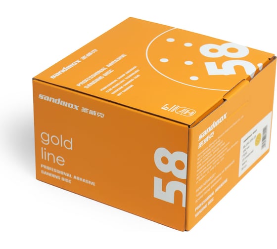 Диск шлифовальный на бумажной основе 58 GOLD ALO 8 отверстий, 125 мм, Р180, 5 шт SANDWOX 58.125.180.08.5