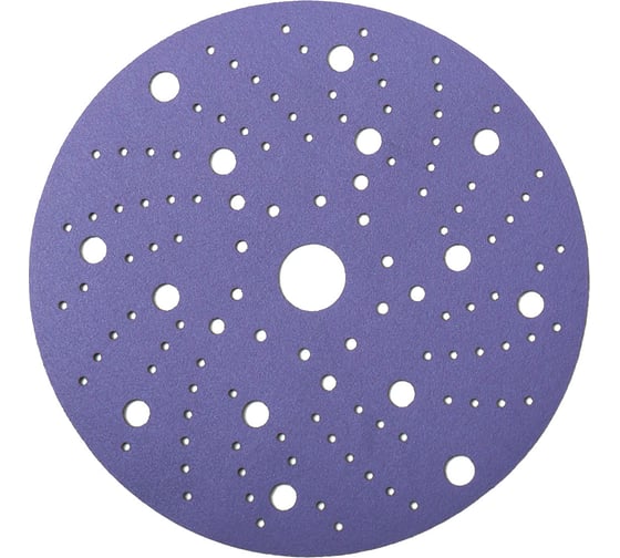 Диск шлифовальный на пленочной основе 328 PURPLE ZIRCONIA multi holes Р400, 150 мм, 5 шт SANDWOX 328.150.400.LC.5 1