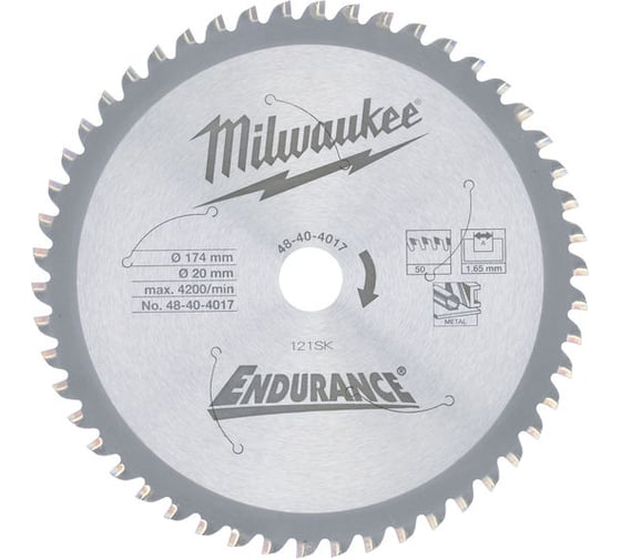 Диск пильный по металлу (174x20 мм; Z50) Milwaukee 48404017 1