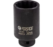 Головка ударная глубокая 12-гранная 34 мм, 1/2''DR Forsage f-4488534 54932