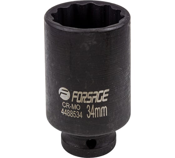 Головка ударная глубокая 12-гранная 34 мм, 1/2''DR Forsage f-4488534 54932 1