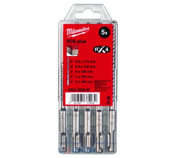 Набор буров SDS+ MX4, 5 шт. Milwaukee 4932352835 1