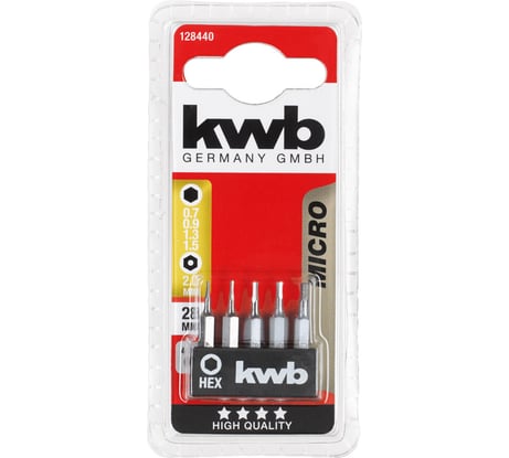 Бита HEX 28 мм Micro 5 шт. KWB 128440