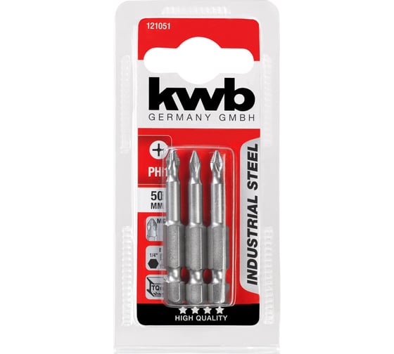 Бита PH1 50 мм INDUSTRY 3 шт. KWB 121051