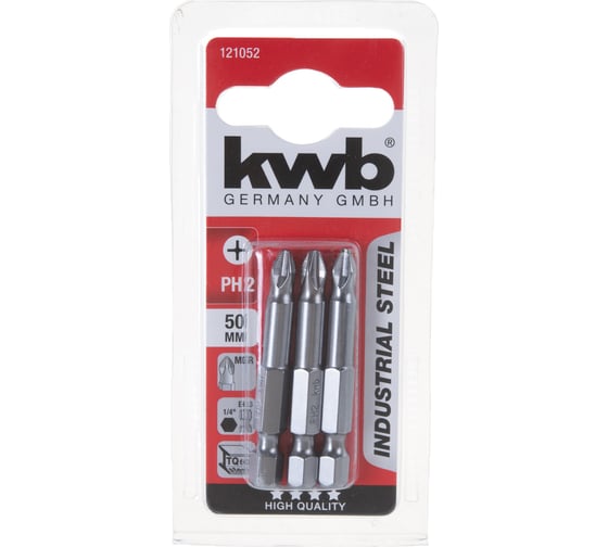Бита PH2 50 мм INDUSTRY 3 шт. KWB 121052