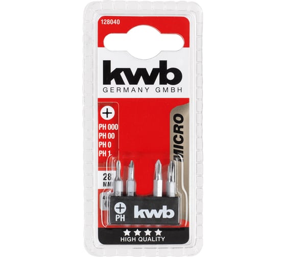 Бита PH 28 мм Micro 4 шт. KWB 128040 1
