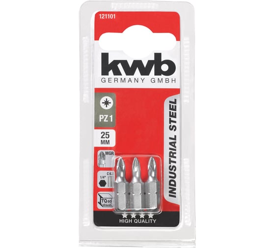 Бита PZ1 25 мм INDUSTRY 3 шт. KWB 121101
