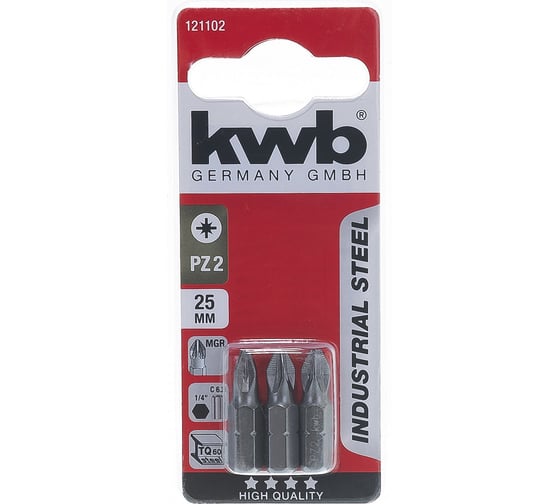 Бита PZ2 25 мм INDUSTRY 3 шт. KWB 121102 1