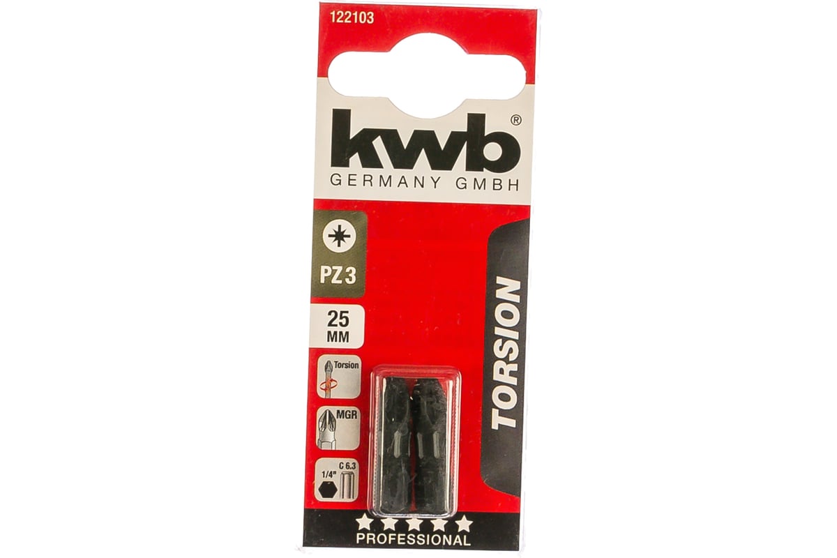 Бита PZ3 25 мм TORSION 2 шт. KWB 122103 - выгодная цена, отзывы ...
