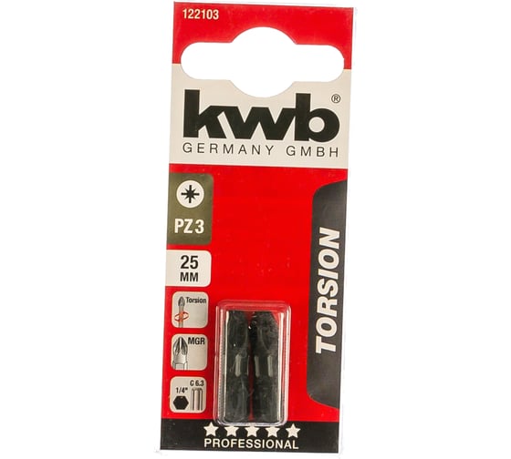 Бита PZ3 25 мм TORSION 2 шт. KWB 122103