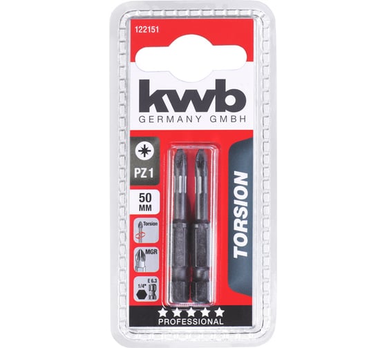 Бита PZ1 50 мм TORSION 2 шт. KWB 122151