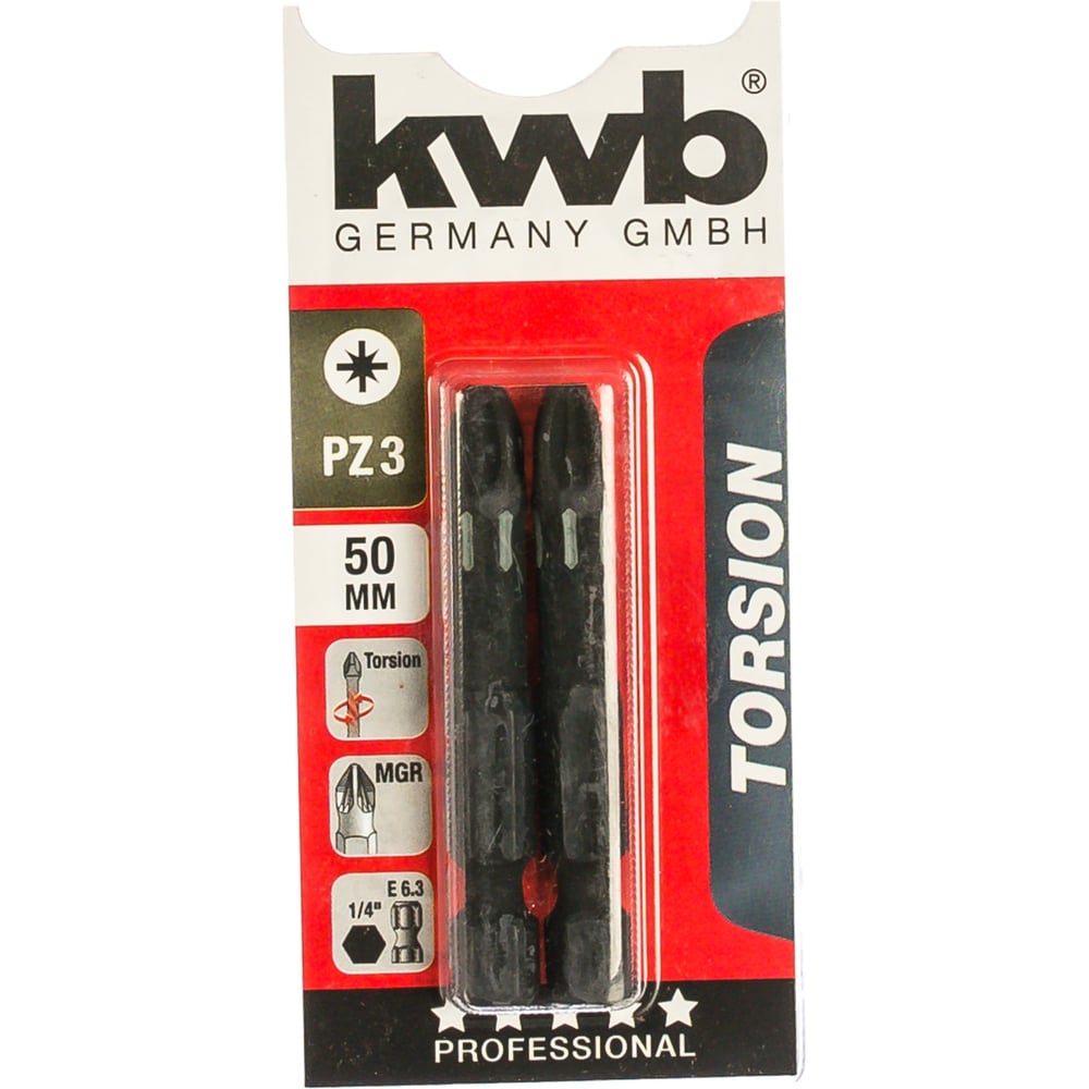 Бита PZ3 50 мм TORSION 2 шт. KWB 122153 - выгодная цена, отзывы ...