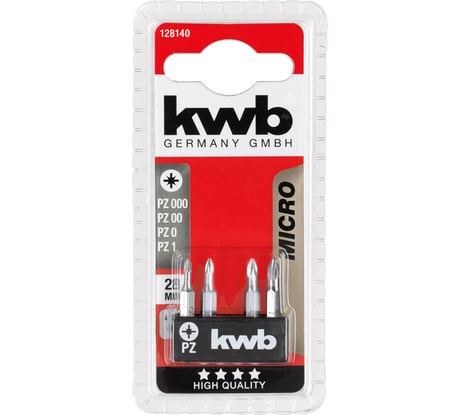 Бита PZ 28 мм Micro 4 шт. KWB 128140