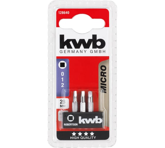 Бита ROBERTSON 28 мм Micro 3 шт. KWB 128640