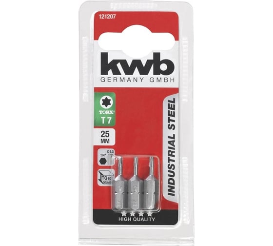 Бита TORX7 25 мм INDUSTRY 3 шт. KWB 121207