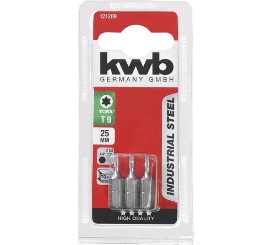 Бита TORX9 25 мм INDUSTRY 3 шт. KWB 121209