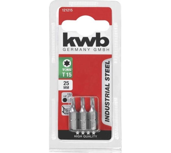Бита TORX15 25 мм INDUSTRY 3 шт. KWB 121215
