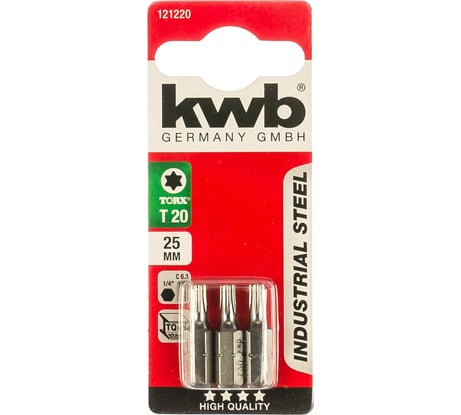 Бита TORX20 25 мм INDUSTRY 3 шт. KWB 121220