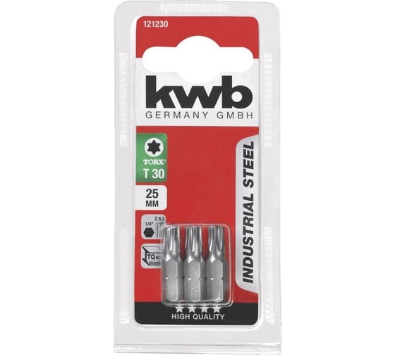 Бита TORX30 25 мм INDUSTRY 3 шт. KWB 121230