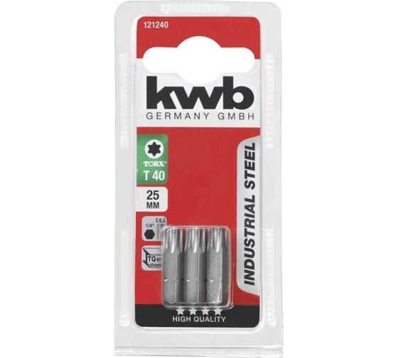 Бита TORX40 25 мм INDUSTRY 3 шт. KWB 121240