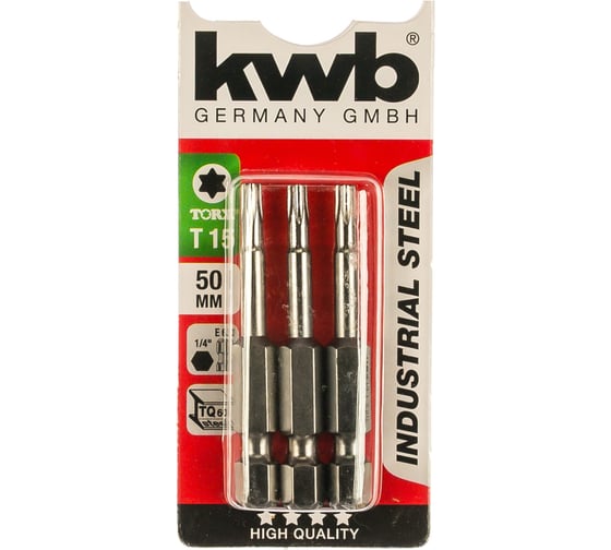 Бита TORX15 50 мм INDUSTRY 3 шт. KWB 121315