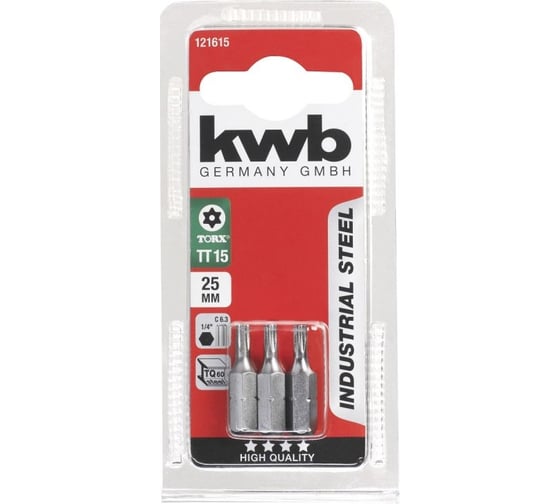 Бита TTORX15 25 мм INDUSTRY 3 шт. KWB 121615