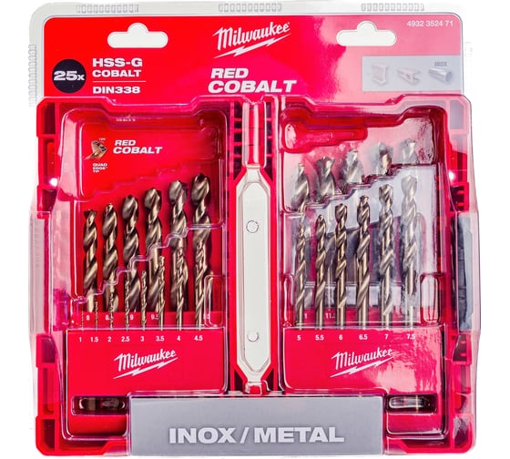 Набор сверл по металлу HSS-G Co 25 шт. Milwaukee 4932352471 1