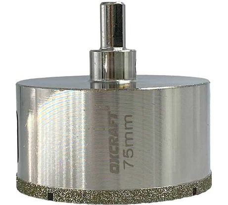 Коронка алмазная по керамограниту и керамике с центрирующим сверлом 75 мм OXCRAFT УТ-00014612