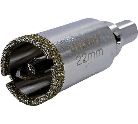 Коронка алмазная по керамограниту и керамике с центрирующим сверлом 22 мм OXCRAFT УТ-00014597