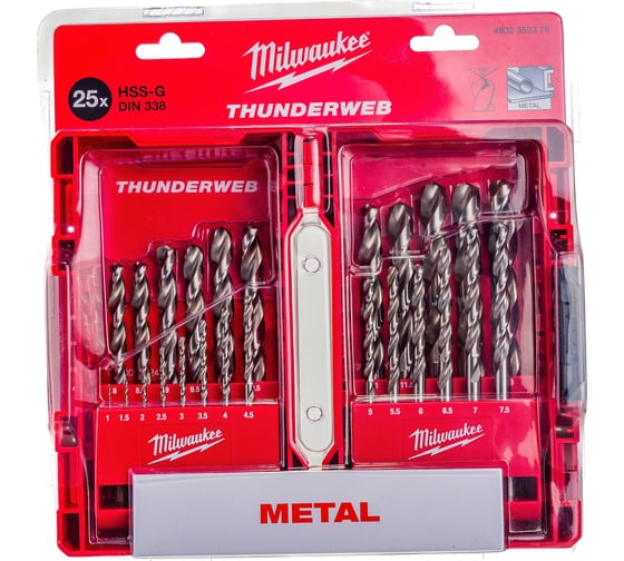 Набор сверл по металлу HSS-G THUNDERWEB 25 шт. Milwaukee 4932352376 1