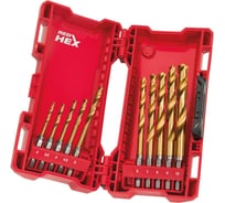 Набор сверл по металлу RedHEX HSS-G TiN 10 шт. Milwaukee 48894759