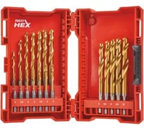 Набор сверл по металлу RedHEX HSS-G TiN 19 шт. Milwaukee 48894760