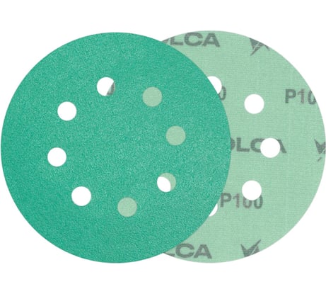 Диск абразивный на пленочной основе Emerald 125 мм, 8 отв., P100, 100 шт VOLCA 55210114010