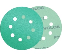 Диск абразивный на пленочной основе Emerald 125 мм, 8 отв., P80, 100 шт VOLCA 55210114008
