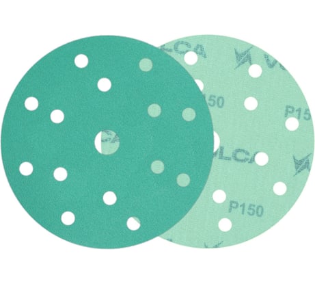 Диск абразивный на пленочной основе Emerald 150 мм, 15 отв., P150, 100 шт VOLCA 55210224015