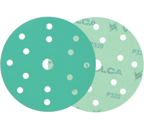 Диск абразивный на пленочной основе Emerald 150 мм, 15 отв., P320, 100 шт VOLCA 55210224032