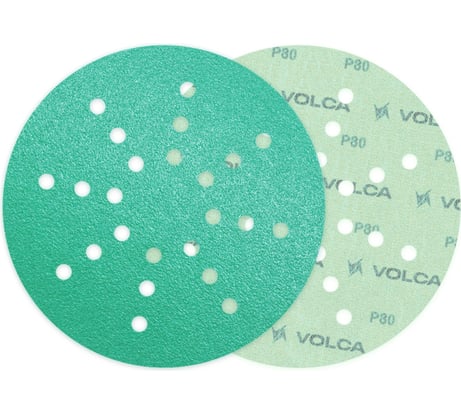 Диск абразивный на пленочной основе Emerald 225 мм, 24 отв., P80, 50 шт VOLCA 55210333008