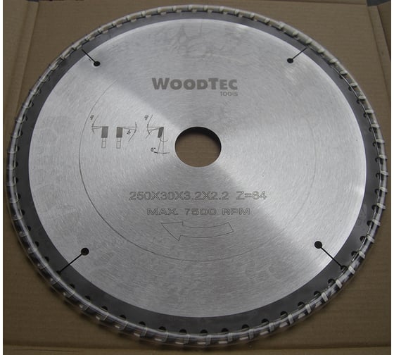 Пила дисковая 250x30x3.2/2.2 мм, Z64 WZ Woodtec ИН 299117