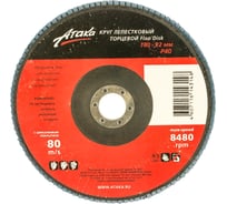 Круг лепестковый торцевой (180 мм; Р40; цирконий; синий) АТАКА 993530