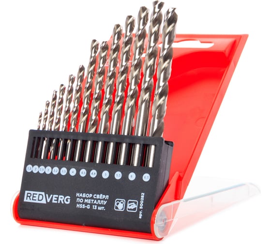 Набор сверл по металлу 13 шт HSS-G, 1.5-6.5 мм (500282) REDVERG 6680975