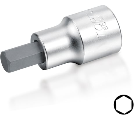 Головка торцевая с шестигранной вставкой HEX 12 мм, L=55 мм, 1/2DR" TOPTUL BCDA1612