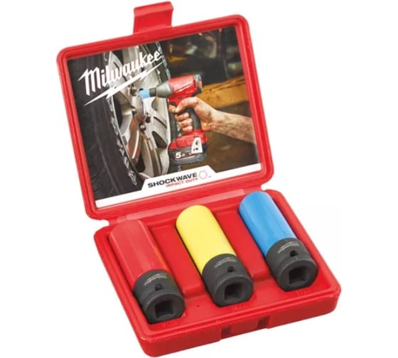Набор ударных головок Automotive, 3 шт. Milwaukee 4932451568 1