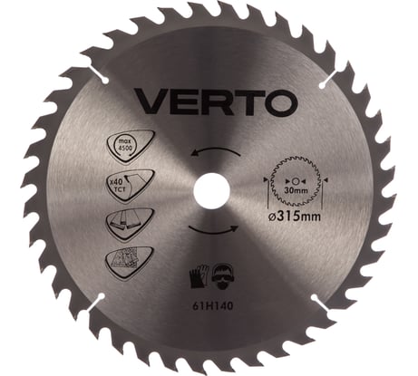 Диск пильный по дереву (315x30 мм; 40Z) VERTO 61H140