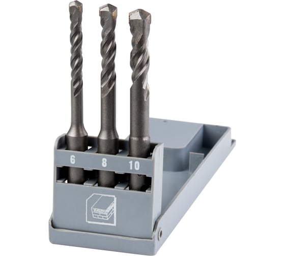 Набор буров S4 по бетону (3 шт; 6-10x110 мм; SDS Plus) Top Tools 60H613