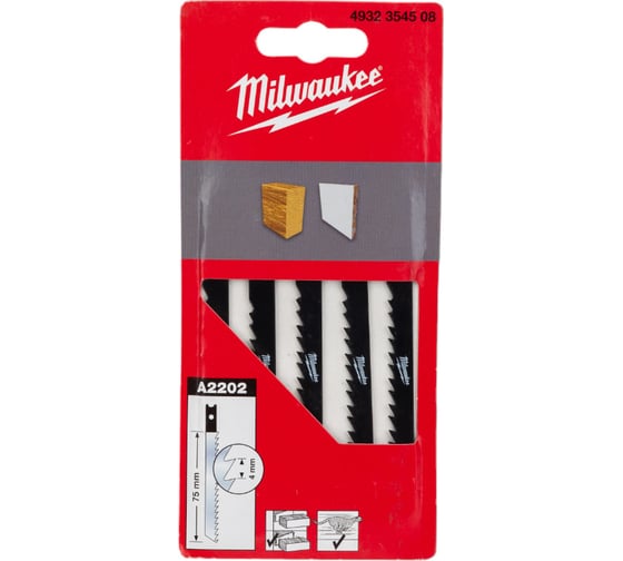 Полотна для лобзика (75 мм, шаг 4 мм, 5 шт.) Milwaukee 4932354508 1
