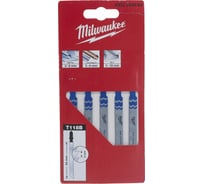 Полотна для лобзика T118B (55 мм, шаг 2 мм, 5 шт.) Milwaukee 4932254064